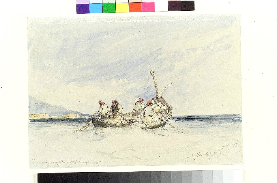 'Bateau pecheur', fishing boats off Naples, 1840 RMG PX9909
