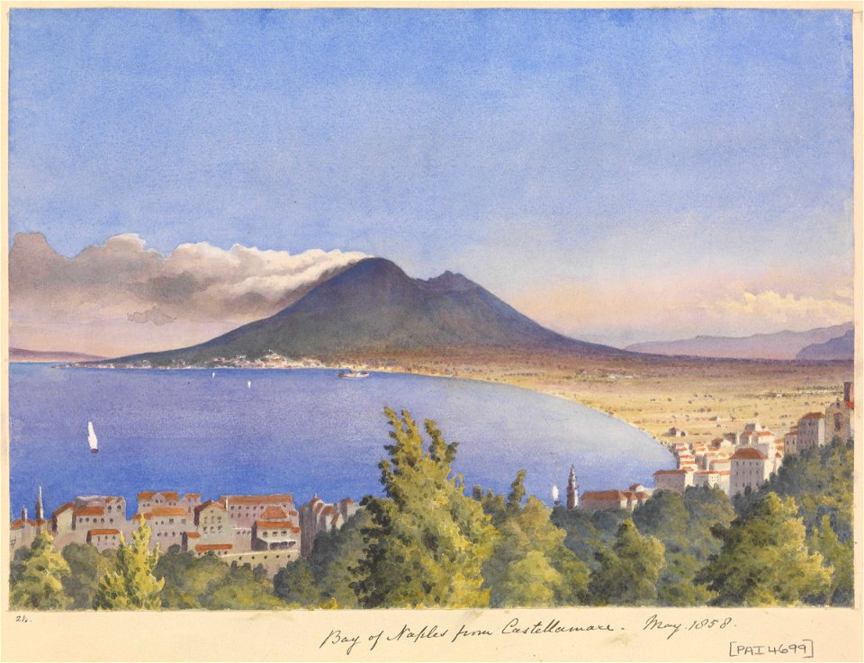 'Bay of Naples from Castellamare, May 1858' (Italy) RMG PZ4699