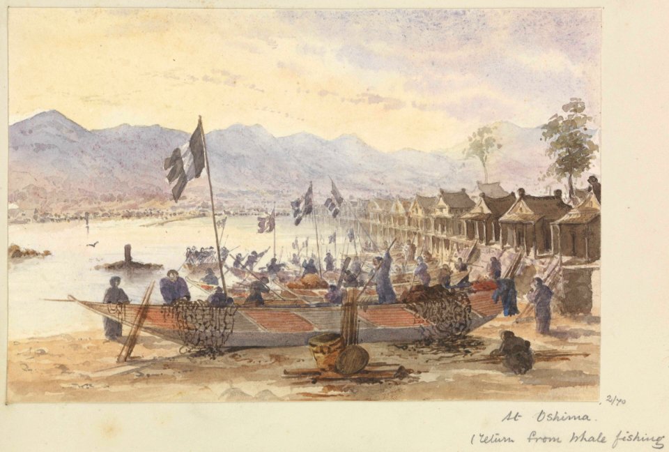 'At Oshima (return from whale fishing)' (Japan) RMG PT2096