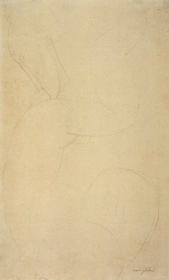 'Caryatid', graphite drawing by Amedeo Modigliani, c. 1909-1914