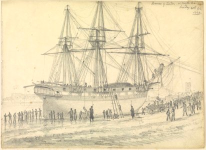 'Borneo' of London on Southsea beach, 22 October 1820 RMG PZ0920