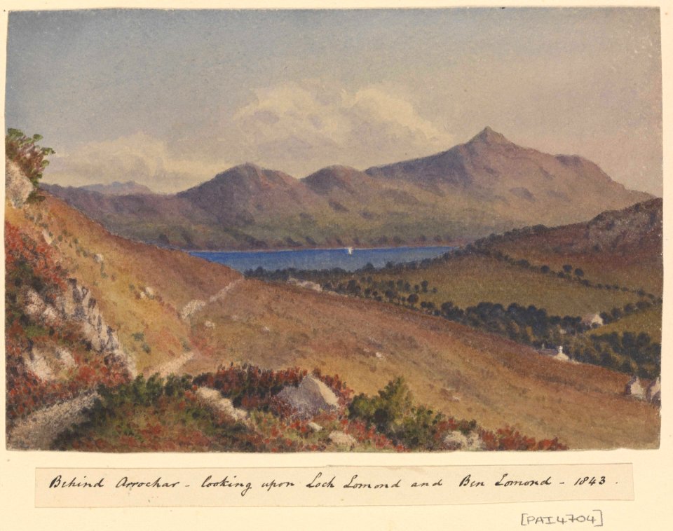 'Behind Arrochar, looking upon Loch Lomond and Ben Lomond, 1843' (Scotland) RMG PZ4704