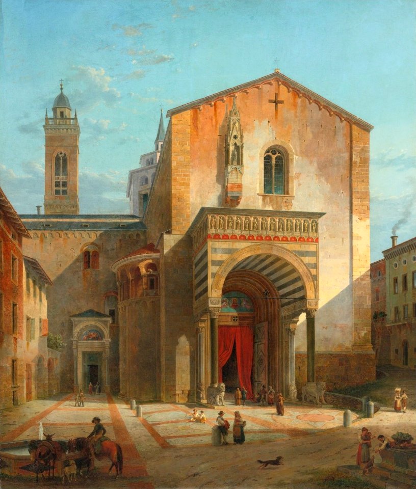 'Bergamo, The South Entrance of the Church of Santa Maria Maggiore' by Leo von Klenze