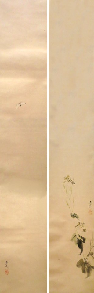 'Butterfly and Flowering Plant' by Shibata Zeshin, Honolulu Museum of Art, 4599.1-2