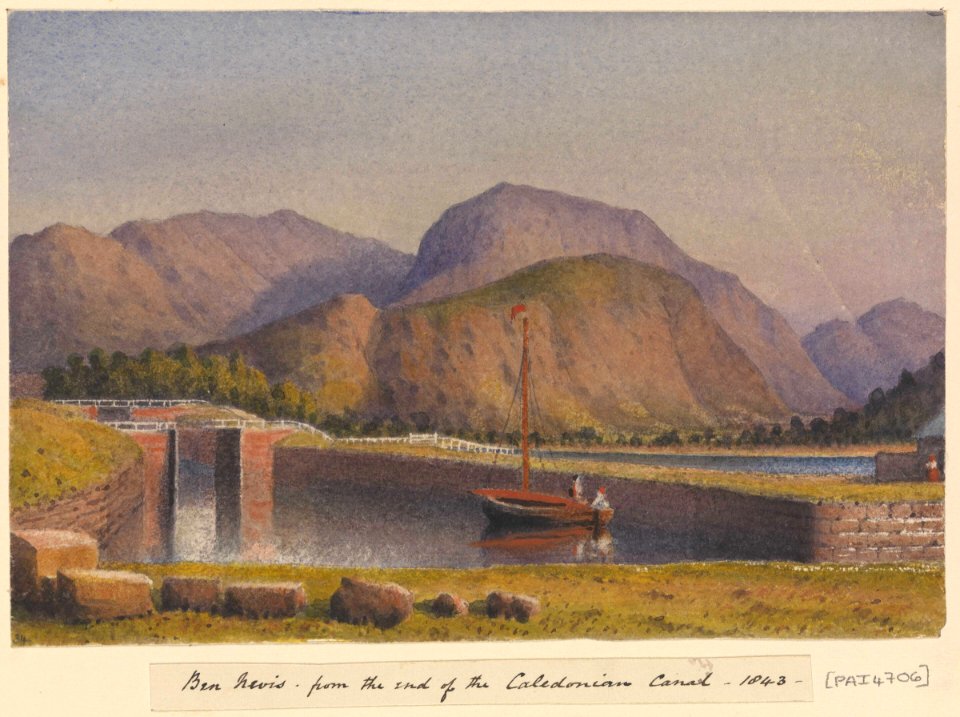 'Ben Nevis, from the end of the Caledonian Canal, 1843' (Scotland) RMG PZ4706