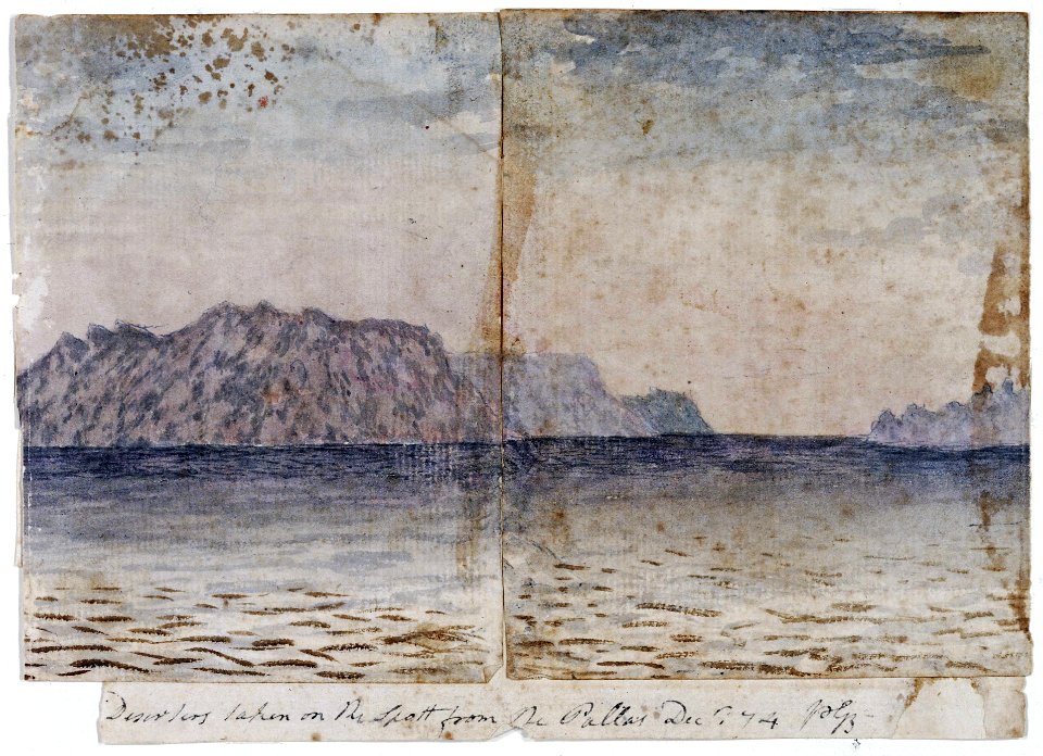 'Deserters (Desertas) taken on the spott from the Pallas, Decr 74' (Bray album) RMG PT1995