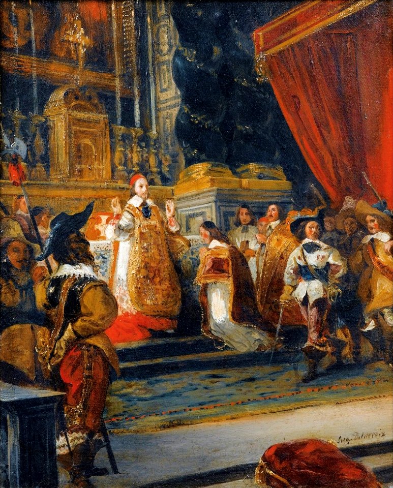 'Cardinal Richelieu Saying Mass in the Church of the Palais Royal' by Delacroix