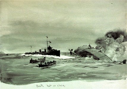 'Boats not so close'- rescue from a capsizing and burning ship RMG PV0014