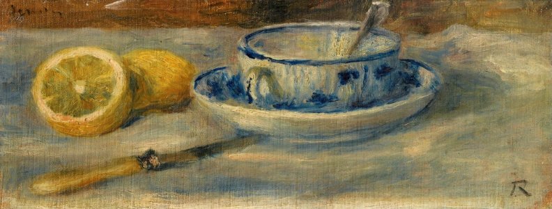 'Citron et Tasse Bleue - Fragment' by Pierre-Auguste Renoir