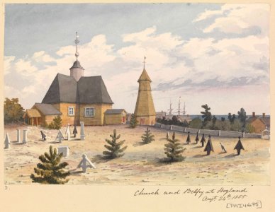 'Church and Belfry at Hogland, Augt 24th 1855' (Finland) RMG PZ4675