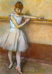 'Danseuse à la Barre' by Edgar Degas, c. 1885. Free illustration for personal and commercial use.