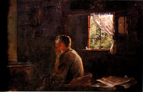 'David Howard Hitchcock, Sr. at Pohakuloa', painting by D. Howard Hitchcock