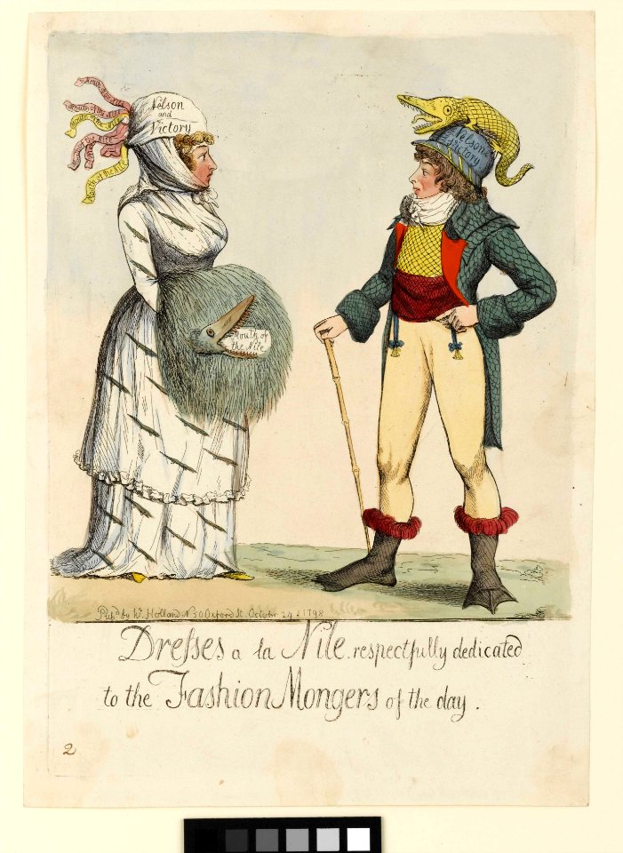 'Dresses a la Nile respectfully dedicated to the Fashion Mongers of the day' RMG PW3864