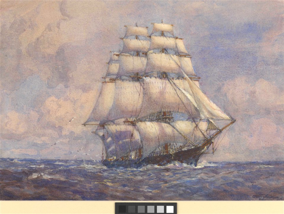 'Flying Cloud' square-rigger at sea RMG py0619