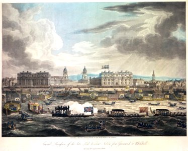 'Funeral Procession of the late Lord Viscount Nelson, from Greenwich to Whitehall on the 8th January, 1806' RMG 3972