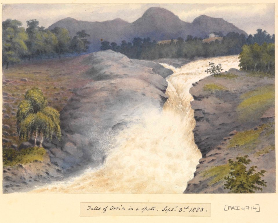 'Falls of Orrin in a spate, Septr 3rd 1883' (Scotland) RMG PZ4714