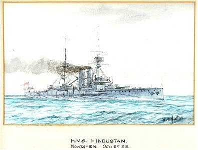 'H.M.S. Hindustan Nov- 24th 1914. Oct- 16th 1915' RMG PU6319