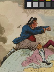 'Fighting for the Dunghill, or, Jack Tar Setting Buonaparte. (caricature)' RMG PU4792-002