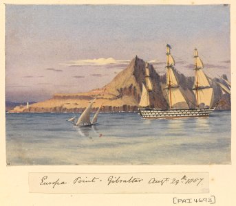 'Europa Point, Gibraltar, Augt 29th 1857' RMG PZ4693