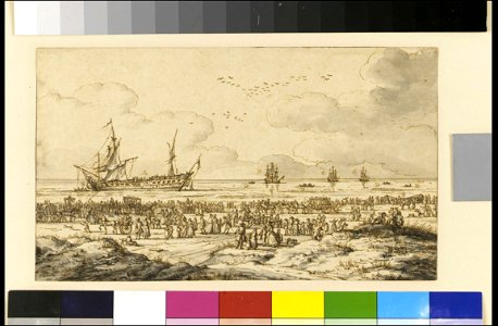 'Félicitié' driven ashore at Scheveningen by the 'Richmond', 24 January 1761 RMG PY0127