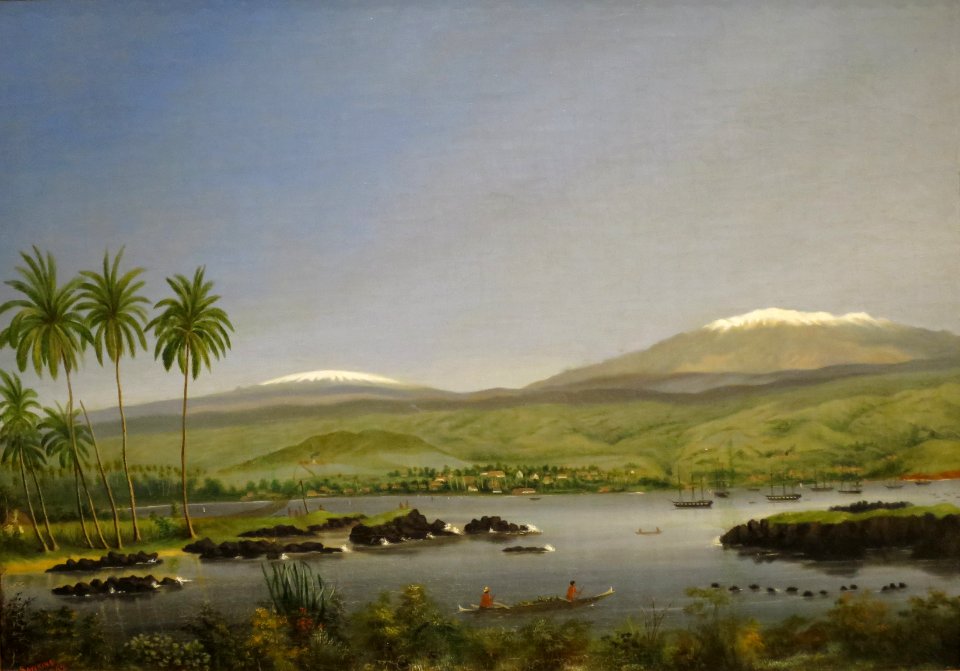 'Hilo from the Bay', oil on canvas painting by James Gay Sawkins, 1852,