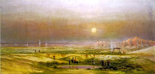 'Indian Encampment in the Desert' by Jules Tavernier, 1880