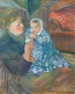 'Julie Pissarro Et Son Fils Ludovic-Rudolphe Dit Rodo' by Camille Pissarro