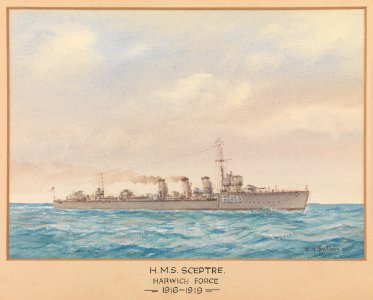 'H.M.S. Sceptre, Harwich force, 1916-1919' RMG PU6336