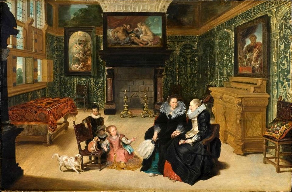 'Interior Scene' by Frans Francken II and Cornelis de Vos (Attrib)
