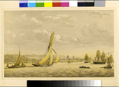 'Her Majesty's Revenue Cutter Vigilant, towing her Prize the barge Charlotte captured on the 13th Decr 1849, having on board nearly 7 tons of Contraband Tobacco, concealed under straw' RMG PY0829
