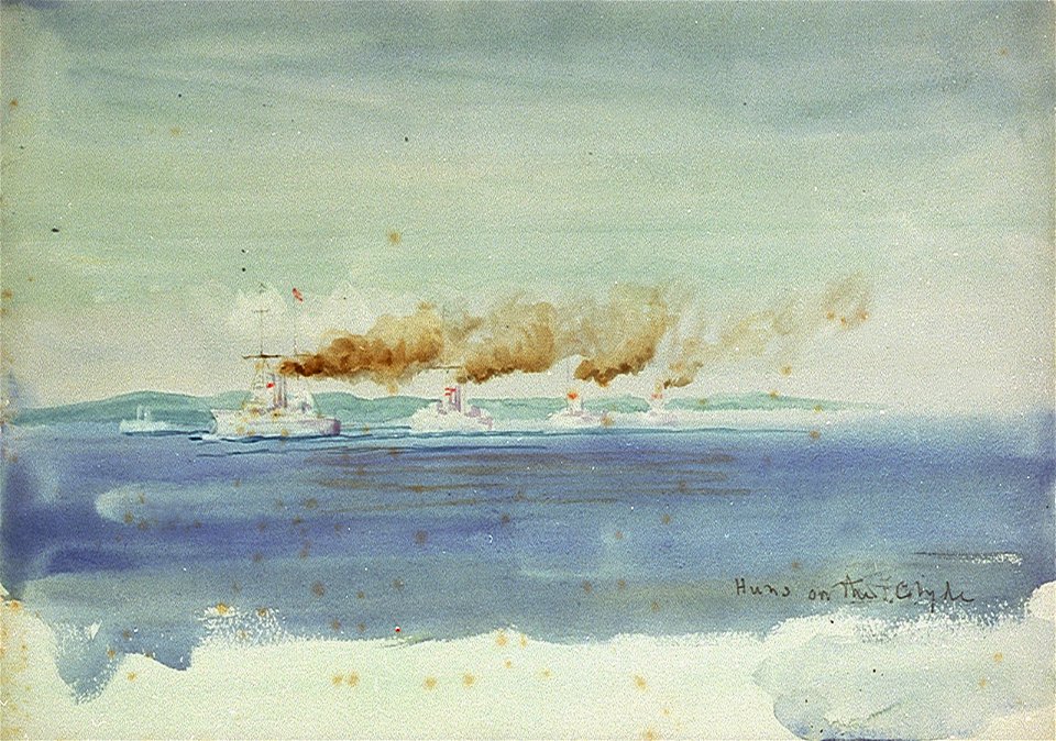 'Huns on the Clyde'- a visiting German squadron led by the battleship 'Kurfürst Friedrich Wilhelm', 1898 RMG PV0006