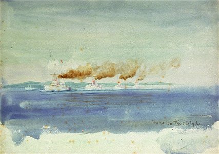 'Huns on the Clyde'- a visiting German squadron led by the battleship 'Kurfürst Friedrich Wilhelm', 1898 RMG PV0006