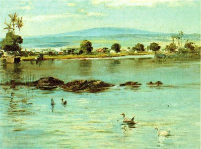 'Hilo Harbor towards Mauna Loa' by D. Howard Hitchcock