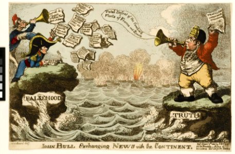 'John Bull Exchanging News with the Continent. Trafalgar' (caricature) RMG PW4004