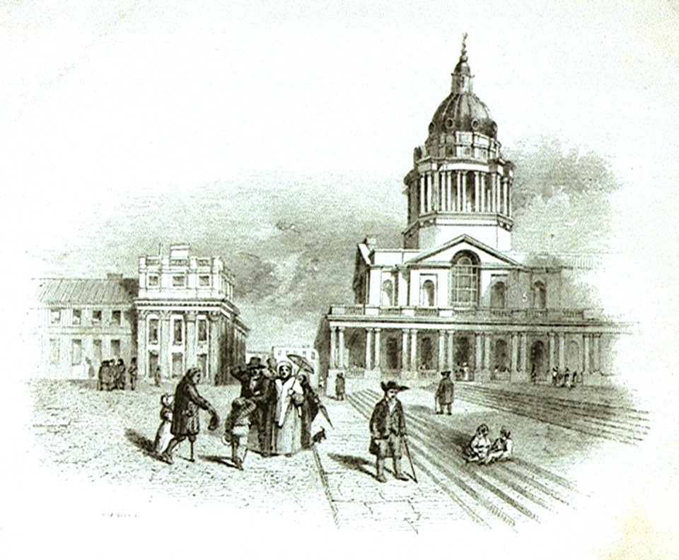 'Jack and his Father meeting Sir Hercules' (at Greenwich Hospital). Illustration for Marryat's 'Poor Jack' (1840) RMG PU2246