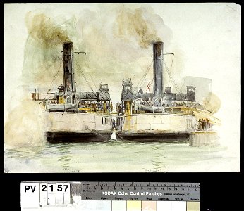'Iris' and 'Daffodil' at Dover, 23 April 1918 RMG PV2157