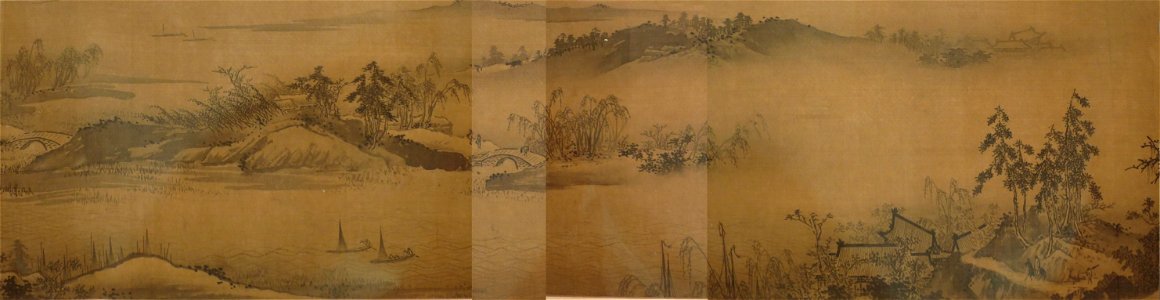 'Landscape with Buddhist Temples' anonymous, early 16th century, Honolulu Museum of Art, 3852.1