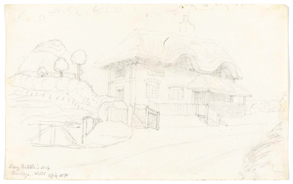 'Mary Ruddle's shop. Burbage. Wilts, 11 July 1878' RMG PY6048