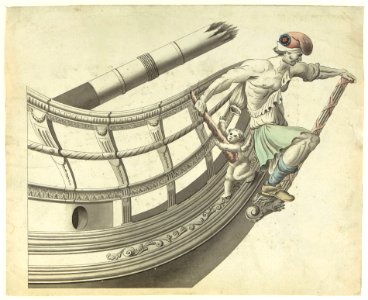 'Le San Culote' (Sans-Culotte), figurehead Revolutionary French ship circa 1795 RMG PY0129