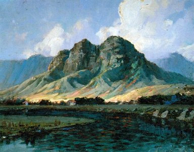 'Maunawili Peaks (Olomana) from Kailua' by D. Howard Hitchcock
