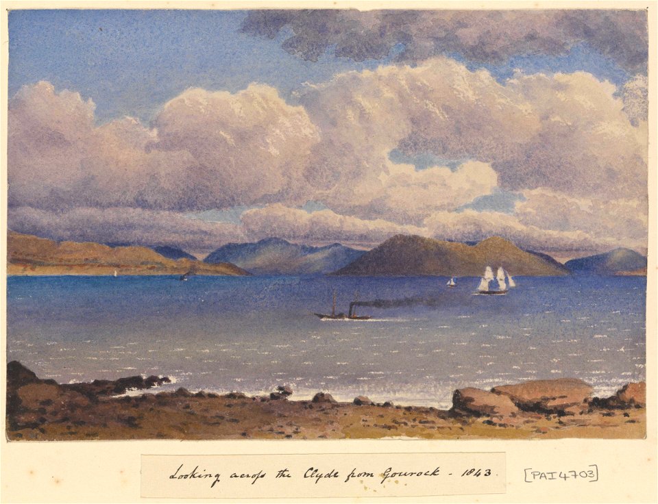 'Looking across the Clyde from Gourock, 1843' (Scotland) RMG PZ4703