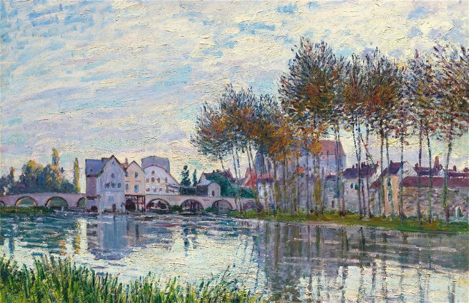'Moret au Coucher du Soleil, Octobre' by Alfred Sisley, 1888