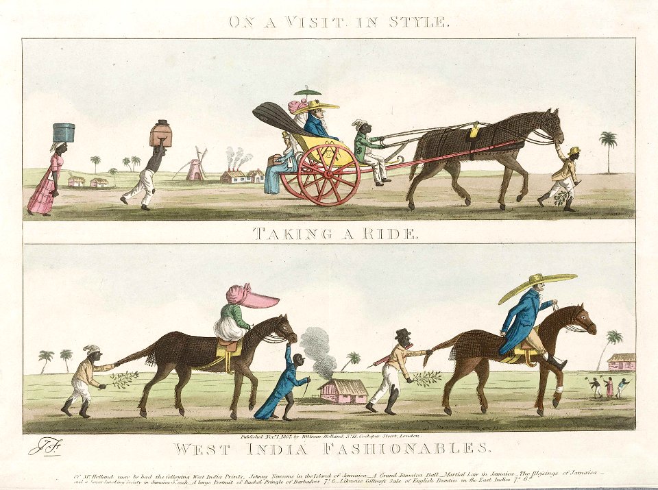 'On a Visit in Style - Taking a Ride - West India Fashionables' RMG E9119