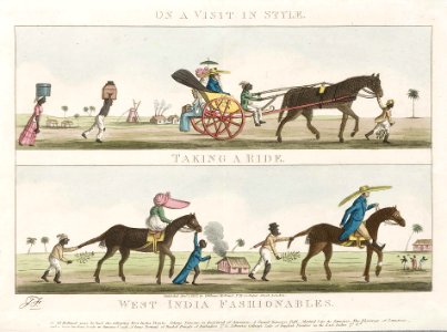 'On a Visit in Style - Taking a Ride - West India Fashionables' RMG E9119