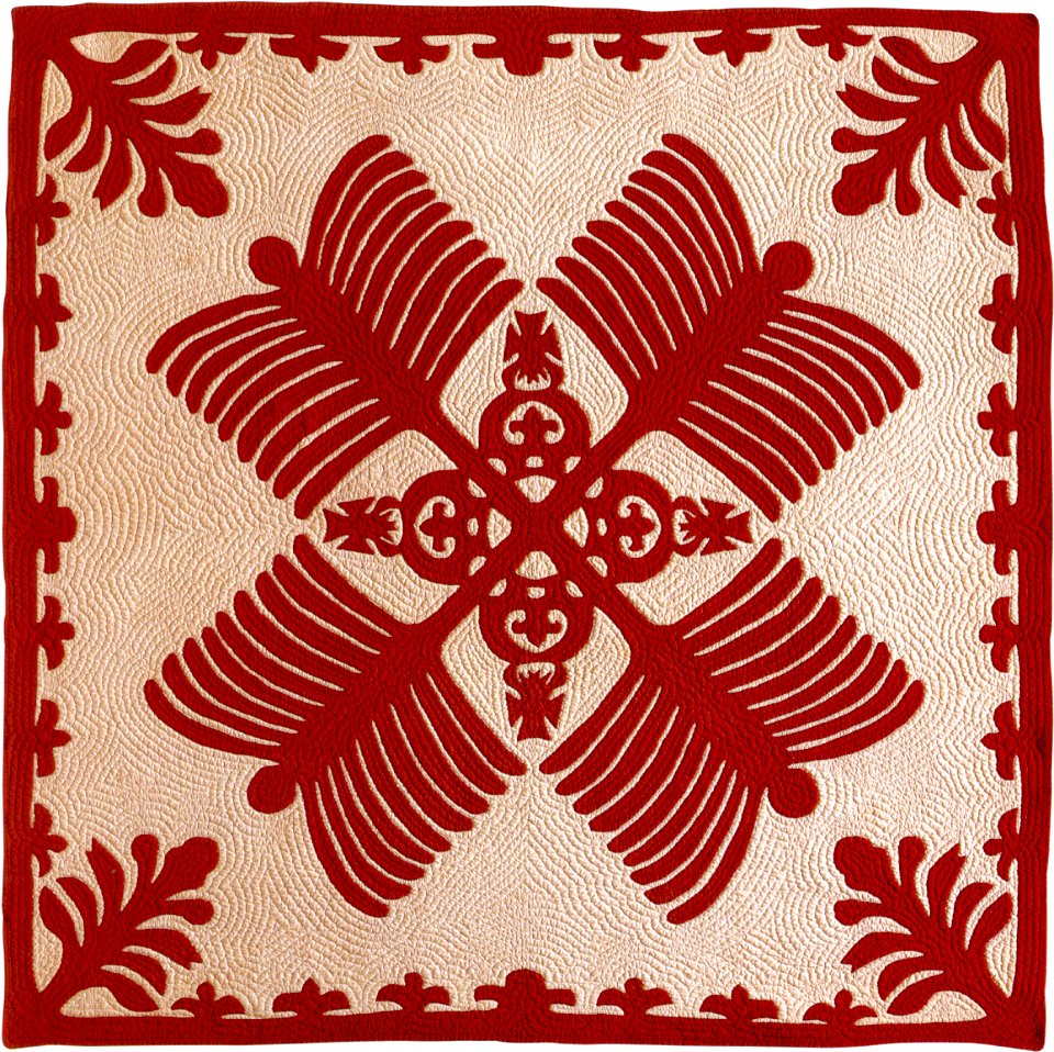 'Na Kalaunu Me Na K(-a-)hili', quilt attributed to Mary Sophia Rice, c. 1886, Honolulu Academy of Arts