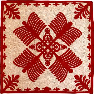 'Na Kalaunu Me Na K(-a-)hili', quilt attributed to Mary Sophia Rice, c. 1886, Honolulu Academy of Arts