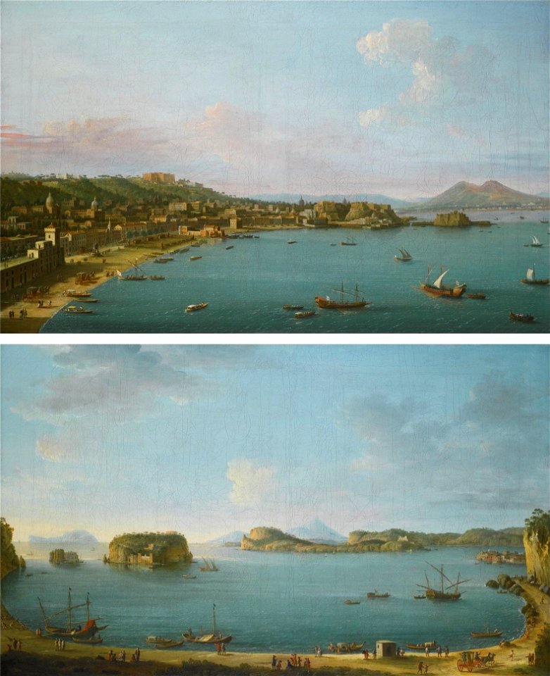 'Naples from the West' and 'The Gulf of Pozzuoli' by Antonio Joli