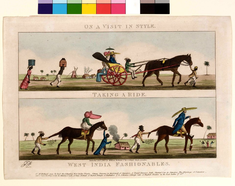 'On a Visit in Style - Taking a Ride - West India Fashionables' RMG E9940