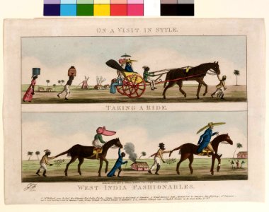 'On a Visit in Style - Taking a Ride - West India Fashionables' RMG E9940