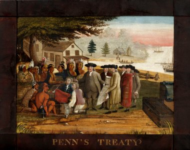 'Penn's Treaty -with the Indians-', oil on canvas painting by Edward Hicks, 1830-35, Philadelphia Museum of Art